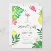 Roze Flamingo Tropical Exotic Bachelorette Party Kaart (Voorkant)