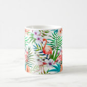 Roze Flamingo Tropical Floral Flowers Chic Koffiemok (Center)