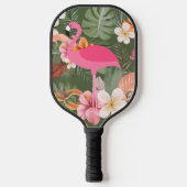 Roze Flamingo Tropical Flower Pickleball Paddle (Voorkant)