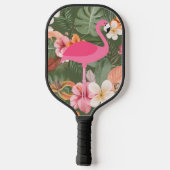 Roze Flamingo Tropical Flower Pickleball Paddle (Achterkant)