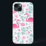 Roze flamingo & Tropical Flowers G7 Case-Mate iPhone Case<br><div class="desc">Roze bloemen en tropische bloemen en bladeren naadloos G7-patroon</div>