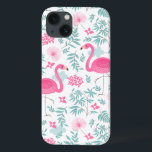 Roze flamingo & Tropical Flowers G7 Case-Mate iPhone Case<br><div class="desc">Roze bloemen en tropische bloemen en bladeren naadloos G7-patroon</div>
