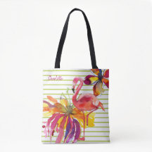 Roze Flamingo Tropical Flowers gepersonaliseerd