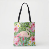 Roze Flamingo Tropical Flowers Girls Weekend Tote Bag (Voorkant)