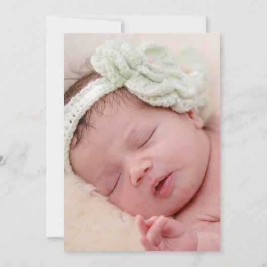 Roze Flamingo Tropical Flowers New Baby Aankondiging (Achterkant)