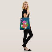Roze Flamingo Tropical Flowers Tote Bag (Op model)