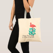 Roze Flamingo Tropical Flowers Tote Bag (Voorkant (product))