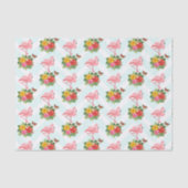 Roze Flamingo & Tropical Hibiscus Fancy Patroon Tissuepapier (Voorkant)