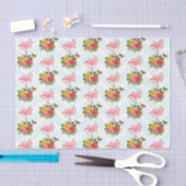 Roze Flamingo & Tropical Hibiscus Fancy Patroon Tissuepapier (Craft)