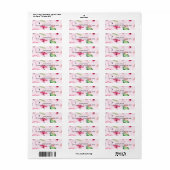 Roze Flamingo Tropical Hibiscus Floral Fun Etiket (Full Sheet)