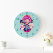  roze flamingo Tropical Hibiscus Flowers Grote Klok (Huis)