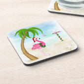 Roze Flamingo Tropical Holiday Onderzetters (Linkerzijde)