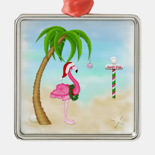Roze Flamingo Tropical Holiday Ornament (Voorkant)