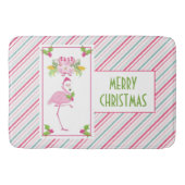 Roze Flamingo Tropical Kerstmis Badmat (Voorkant)