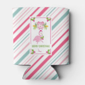 Roze Flamingo Tropical Kerstmis Blikjeskoeler (Achterkant)