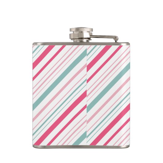 Roze Flamingo Tropical Kerstmis Heupfles (Achterkant)