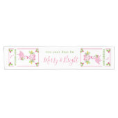 Roze Flamingo Tropical Kerstmis Korte Tafelloper (Horizontaal)