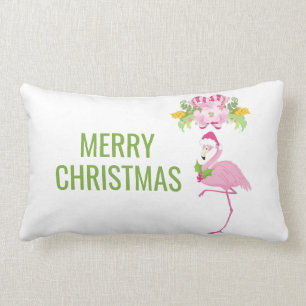 Roze Flamingo Tropical Kerstmis Kussen