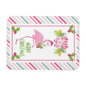 Roze Flamingo Tropical Kerstmis Magneet (Horizontaal)