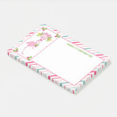 Roze Flamingo Tropical Kerstmis Post-it® Notes (Schuin)
