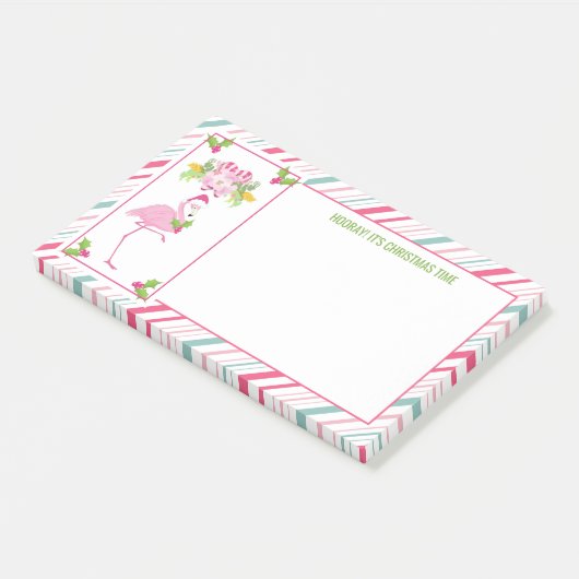 Roze Flamingo Tropical Kerstmis Post-it® Notes (Schuin)