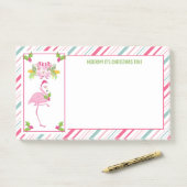 Roze Flamingo Tropical Kerstmis Post-it® Notes (Op bureau)