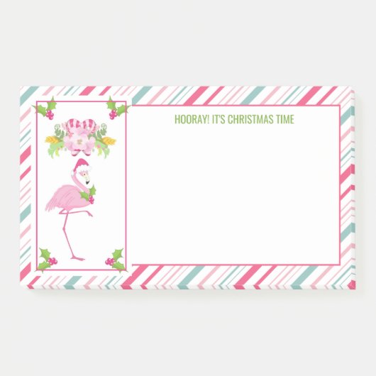 Roze Flamingo Tropical Kerstmis Post-it® Notes (Voorkant)