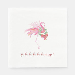 Roze Flamingo Tropical Kerstmis Servet