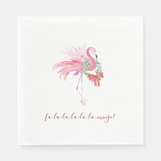Roze Flamingo Tropical Kerstmis Servet (Voorkant)
