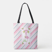 Roze Flamingo Tropical Kerstmis Tote Bag (Achterkant)