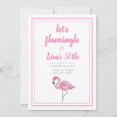Roze Flamingo Tropical Let's Flamingle Verjaardag Kaart (Voorkant)