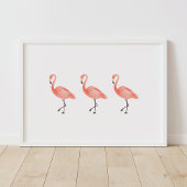 Roze Flamingo Tropical Nursery Decor Poster