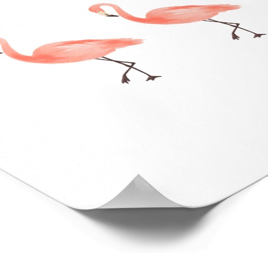 Roze Flamingo Tropical Nursery Decor Poster (Hoek)