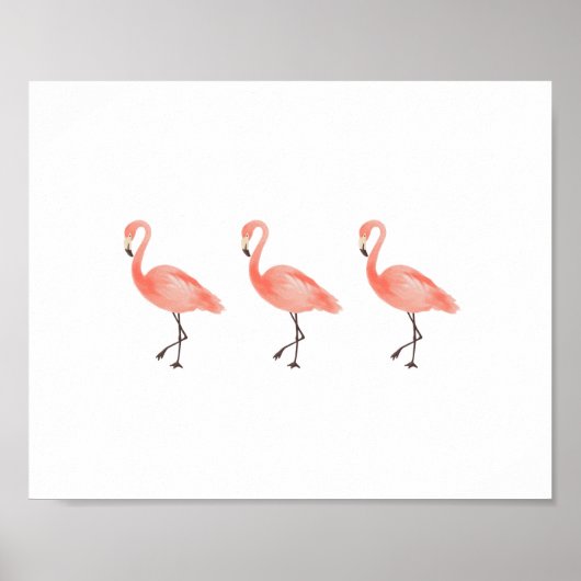 Roze Flamingo Tropical Nursery Decor Poster (Voorkant)