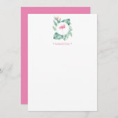 Roze Flamingo Tropical Personalized Stationery Notitiekaartje (Voorkant / Achterkant)