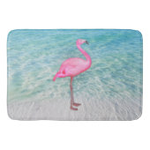 Roze Flamingo Tropical Sandy Beach Modern Chic Badmat (Voorkant)