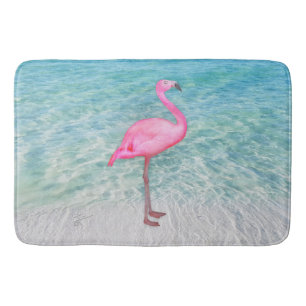 Roze Flamingo Tropical Sandy Beach Modern Chic Badmat