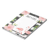 Roze Flamingo Tropical Save The Date Notitieblok (Linkerzijde)