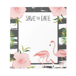 Roze Flamingo Tropical Save The Date Notitieblok