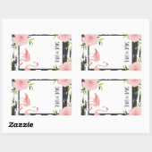 Roze Flamingo Tropical Save The Date Rechthoekige Sticker (Vel)