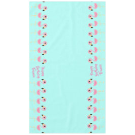 Roze Flamingo Tropical Schattige Eerste Verjaardag Tafelkleed