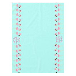 Roze Flamingo Tropical Schattige Eerste Verjaardag Tafelkleed