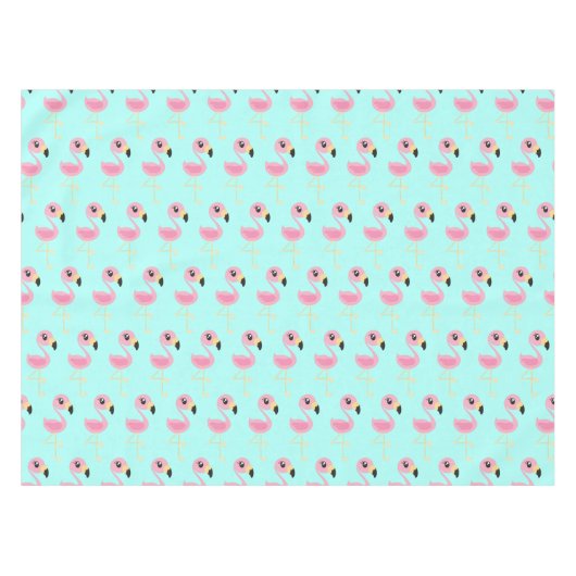 Roze Flamingo Tropical Schattige Eerste Verjaardag Tafelkleed (Voorkant (Horizontaal))