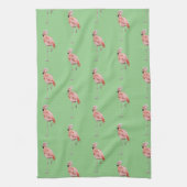 Roze Flamingo Tropical Style Green Kitchen Towel Theedoek (Verticaal)