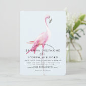 Roze Flamingo Tropical Style Wedding Kaart (Staand voorkant)