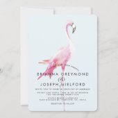 Roze Flamingo Tropical Style Wedding Kaart (Voorkant)