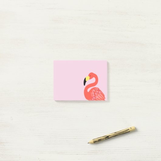 Roze Flamingo Tropical Theme Sticky Notebooks Post-it® Notes (Op bureau)