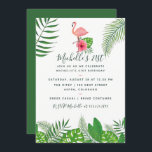 Roze Flamingo Tropical Waterverf 21st Birthday Kaart<br><div class="desc">Waterverf schildert tropische foliage 21st Birthday party feestenuitnodiging met elegante handschrift typografie die aanpasbaar is aan de specificaties van uw evenement.</div>