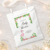 Roze Flamingo Tropisch Baby shower Dank u Bedankzakje (Geknipt)