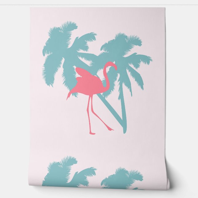 ROZE FLAMINGO TROPISCH BEHANG (Afrollen)
